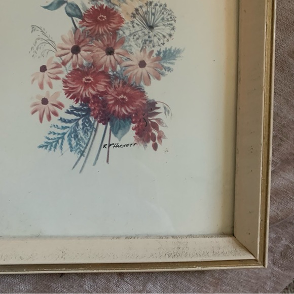 Vintage framed RF Harnett litho prints florals - signed - Picture 4 of 10